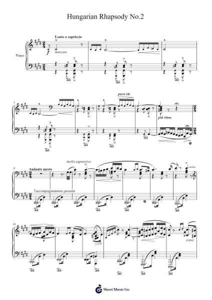 Hungarian Rhapsody No. 2 in C-sharp Minor, S.244/2 Sheet Music by Franz Liszt-Arr.Hewgy Fowearl