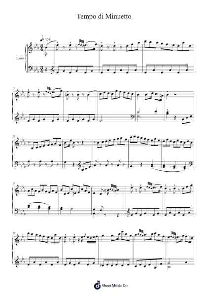 Tempo di Minuetto Sheet Music by Joseph Haydn-Arr.Katrett