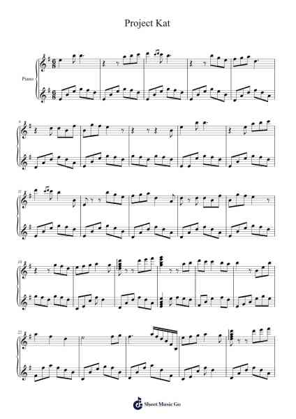 Project Kat Sheet Music by 多夢(TAM)-Arr.Hughgee