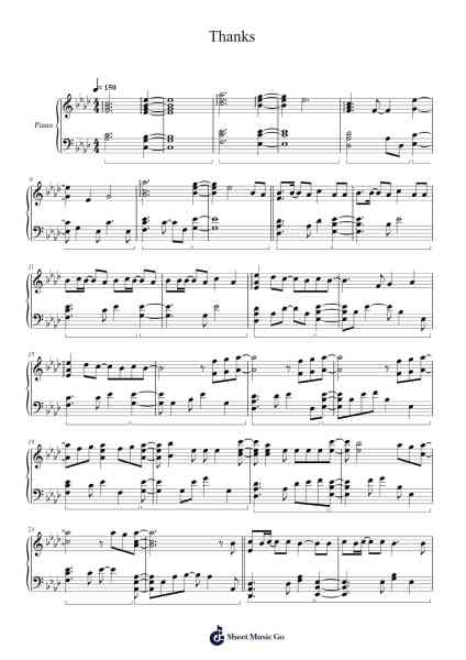 Thanks Sheet Music by SEVENTEEN-Arr.Coto