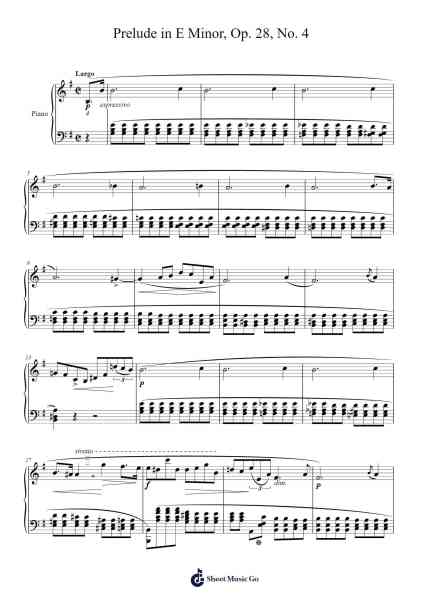 Prélude in E Minor, Op. 28, No. 4 Sheet Music by Frédéric Chopin-Arr.Glalain Borhys