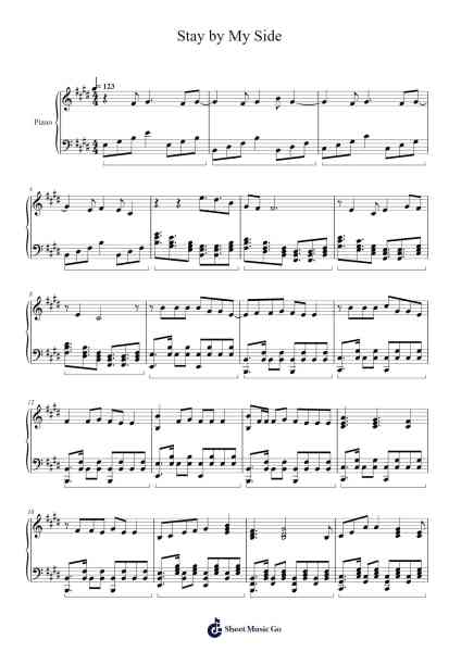 Stay by My Side Sheet Music by 키키-Arr.Mickbess