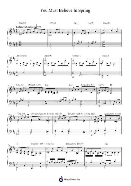 You Must Believe In Spring Sheet Music by Michel Legrand-Arr.Sukeats Midpaul