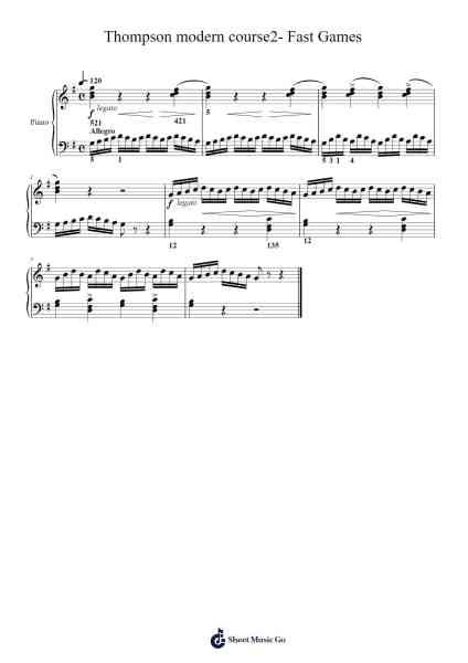 Thompson modern course2- Fast Games Sheet Music by John Thompson-Arr.Nyriah