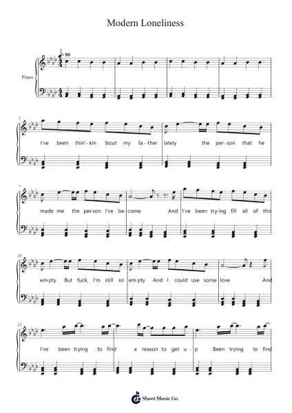Modern Loneliness Sheet Music by Lauv-Arr.Walshses