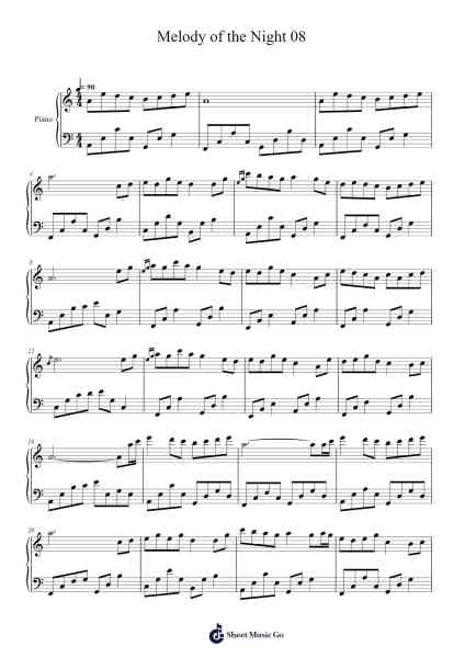 Melody of the Night 08 Sheet Music by Jin Shi-Arr.Milesbloor