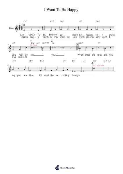 I Want To Be Happy Sheet Music by Vincent Youmans-Arr.Polriah