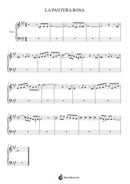 LA PANTERA ROSA Sheet Music by undefined-Arr.Waygrid