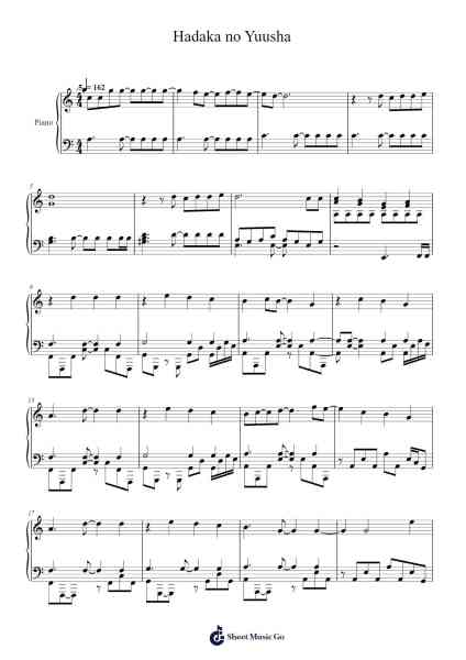 Hadaka no Yuusha Sheet Music by Vaundy-Arr.Gunsea Holmesbob