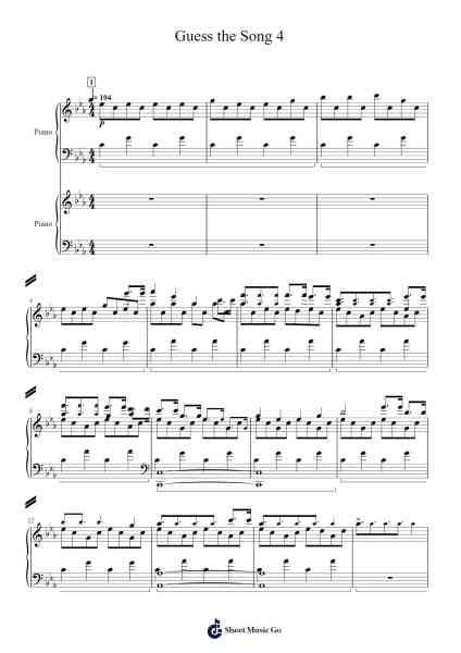 Guess the Song 4 Sheet Music by Alexander McDowell-Arr.Janedo
