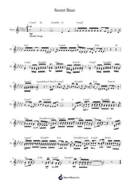 Secret Base Sheet Music by Zone-Arr.Faitheva Carite
