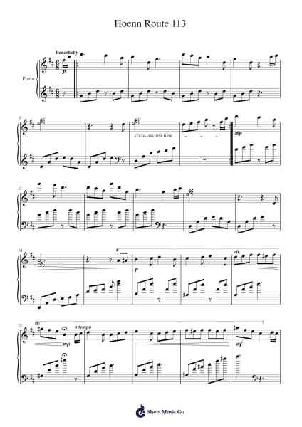 Hoenn Route 113 Sheet Music by Go Ichinose-Arr.Duttnin Moulnorth