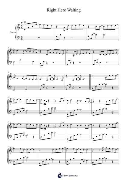 Right Here Waiting Sheet Music by qkq459968m-Arr.Nery