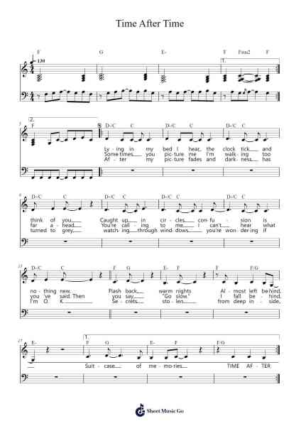 Time After Time Sheet Music by Cyndi Lauper-Arr.Yermore