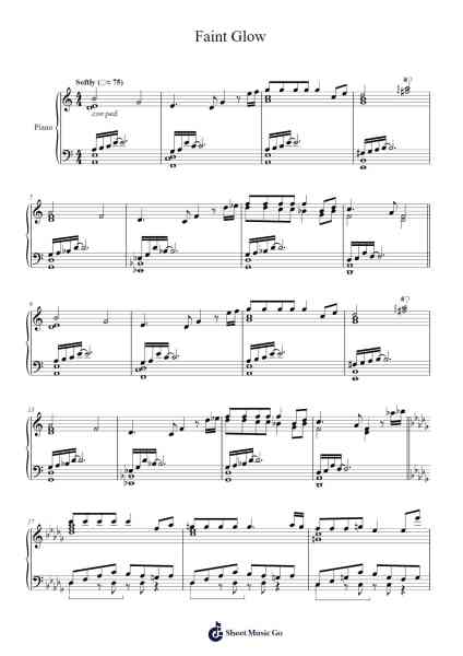 Faint Glow Musica per pianoforte di Toby Fox - Arr.Bartther Benxon