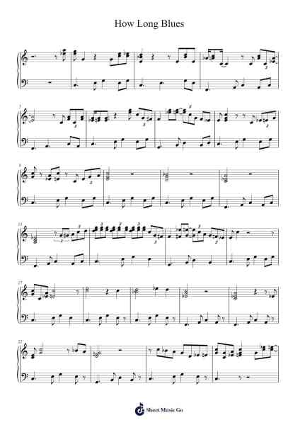 How Long Blues Sheet Music by -Arr.Egpert