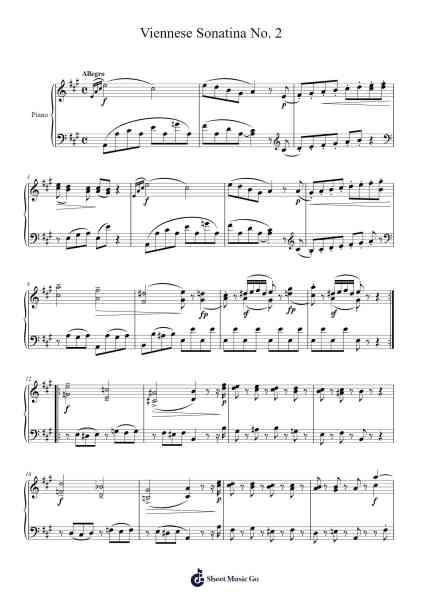 Viennese Sonatina No. 2 Sheet Music by Wolfgang Amadeus Mozart-Arr.Wescan