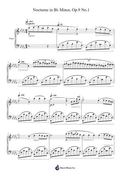 Nocturne in B♭ Minor, Op. 9 No. 1 Sheet Music by Fryderyk Chopin-Arr.Lespenn