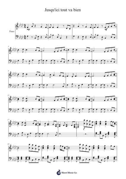 Jusqu'ici tout va bien Sheet Music by Maître Gims-Arr.Browneclaude Petmond