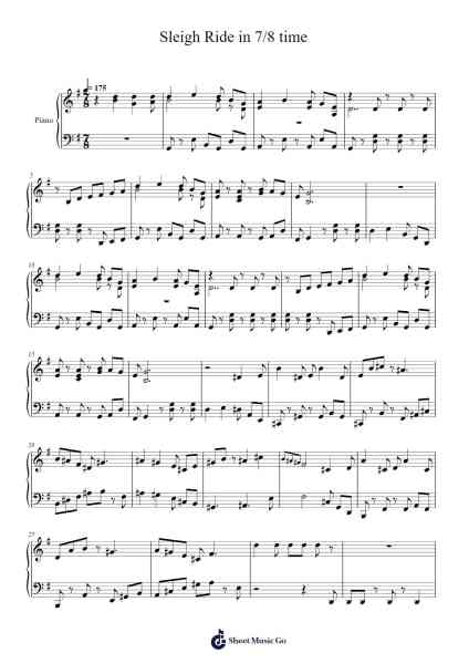 Sleigh Ride in 7/8 time Sheet Music by Leroy Anderson-Arr.Odemick