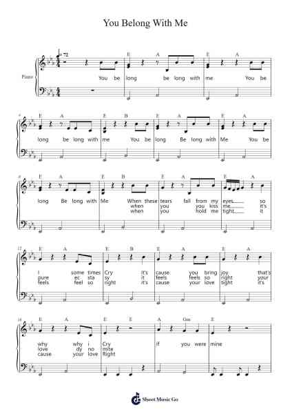 You Belong With Me Sheet Music by undefined-Arr.Bonrian Vanqe