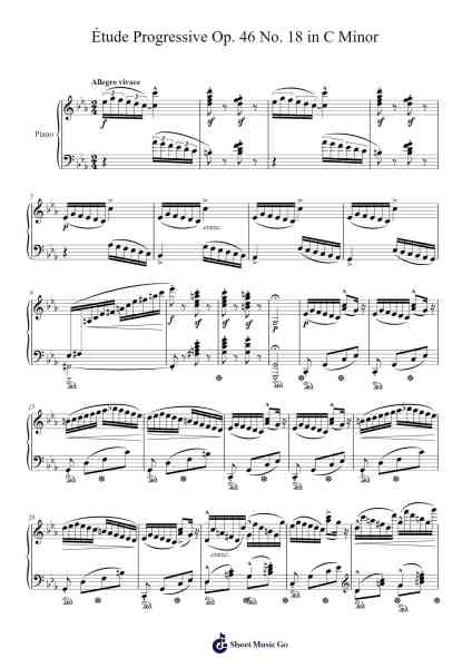 Étude Progressive Op. 46 No. 18 in C Minor Sheet Music by Stephen Heller-Arr.Jillmo Grantbott