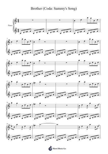 Brother (Coda: Sammy's Song) Sheet Music by Amanda Ichel-Arr.Kercox
