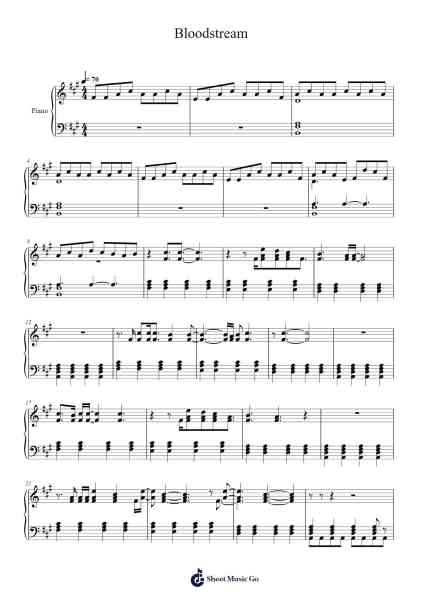 Bloodstream Sheet Music by Stateless-Arr.Gailma