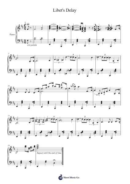 Libet's Delay Sheet Music by The Caretaker-Arr.Caescott