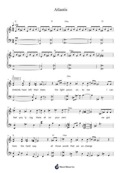 Atlantis Sheet Music by Seafret-Arr.Colyork