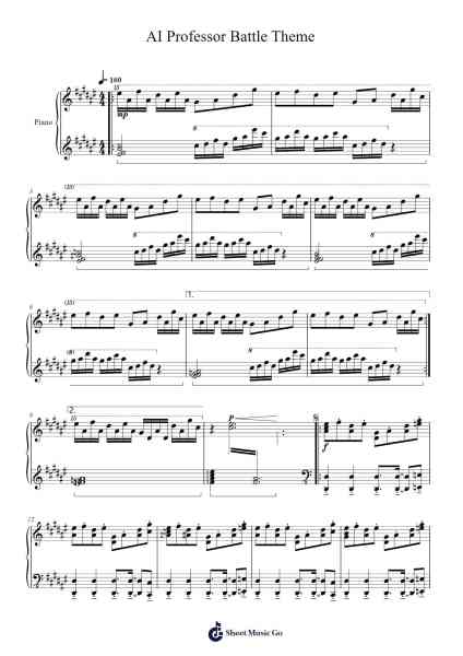 AI Professor Battle Theme - Pokémon Scarlet & Violet Sheet Music by Toby Fox-Arr.Pomiles