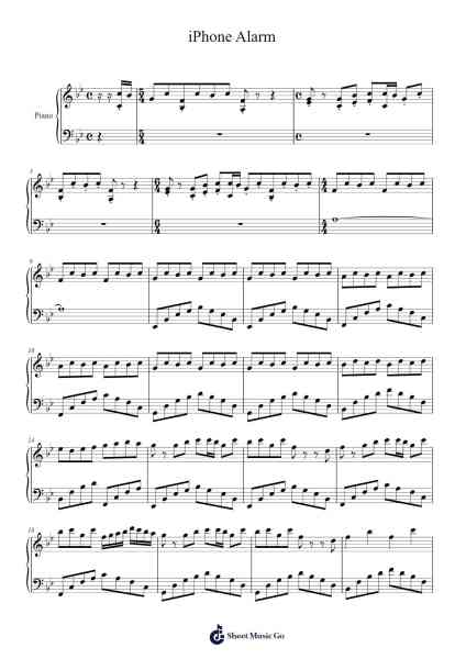 iPhone Alarm Sheet Music by tonyannnn-Arr.Ferholt Vebthan