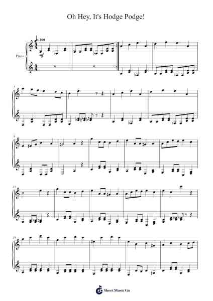 Oh Hey, It's Hodge Podge! Sheet Music by Griffin McElroy-Arr.Agsean