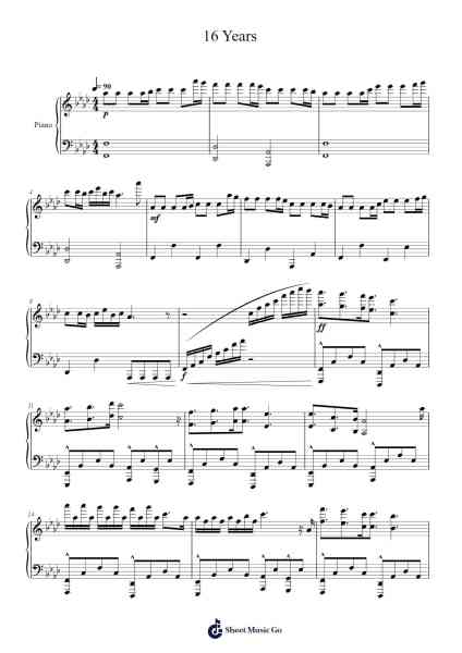 16 Years Sheet Music by Polkin Piersdith-Arr.Moulboyce