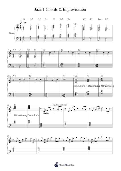 Jazz 1 Chords & Improvisation Sheet Music by Xaters Sawdred-Arr.Joeswift Mcyves