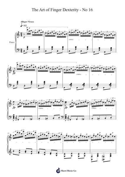 The Art of Finger Dexterity, Op. 740: No. 16 Sheet Music by Carl Czerny-Arr.Duntrick