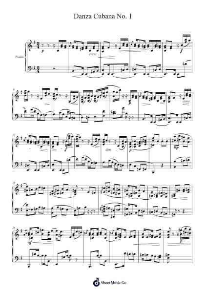 Danza Cubana No. 1 Sheet Music by Ignacio Cervantes-Arr.Wildmy