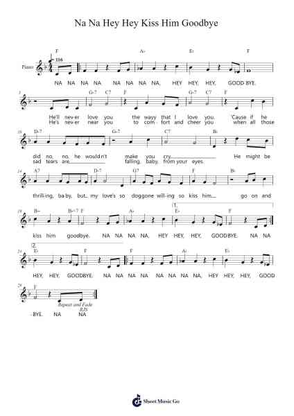 Na Na Hey Hey Kiss Him Goodbye Sheet Music by Steam-Arr.Uvey