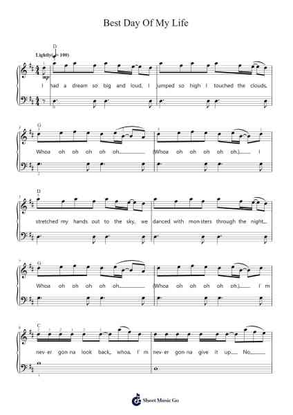 Best Day Of My Life Sheet Music by American Authors-Arr.Lowell