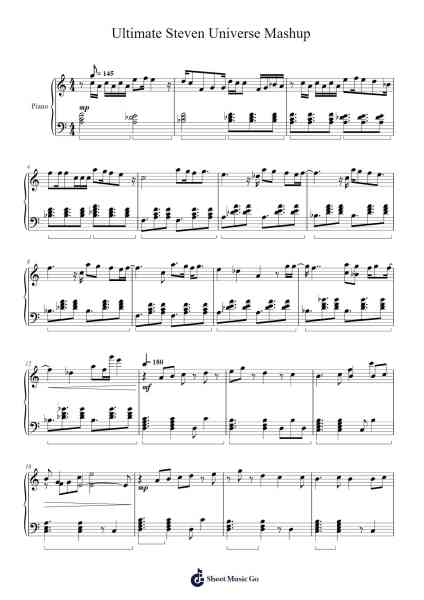 Ultimate Steven Universe Mashup Sheet Music by undefined-Arr.Jonqy Keyreed