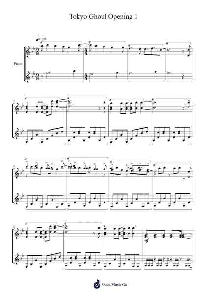 Tokyo Ghoul Opening 1 Sheet Music by undefined-Arr.Comnions Irlay