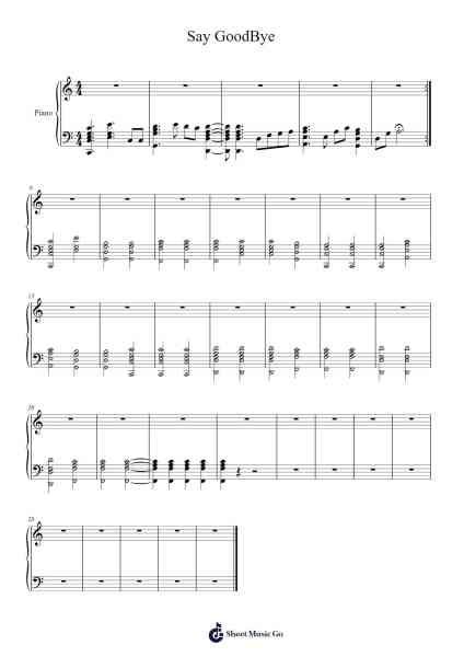 Say GoodBye Sheet Music by Samuel L. Hale Jr.-Arr.Triswolf Roochel