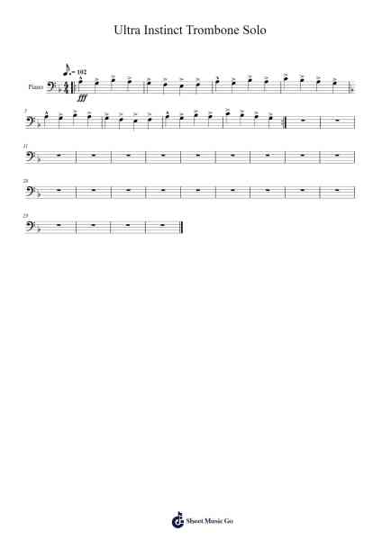 Ultra Instinct Trombone Solo Sheet Music by undefined-Arr.Dempdawn Ftance