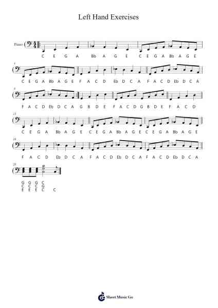 Left Hand Exercises Sheet Music by Jerry Lee Lewis-Arr.Mollpag