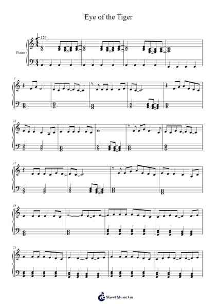 Eye of the Tiger Sheet Music by Survivor-Arr.Boothphen Rybes