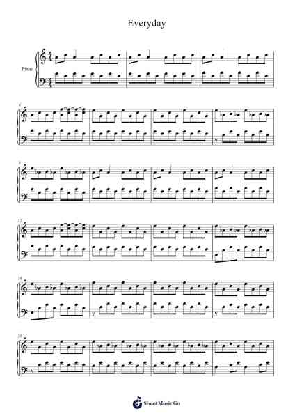 Everyday Sheet Music by Freetram-Arr.Pomeo Walshbee