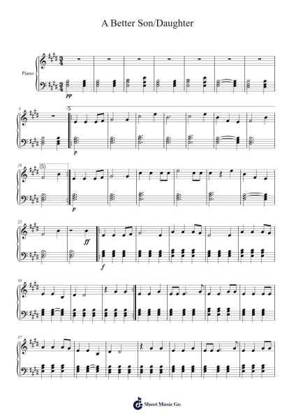 A Better Son/Daughter Sheet Music by Rilo Kiley-Arr.Hulstone Lilsper