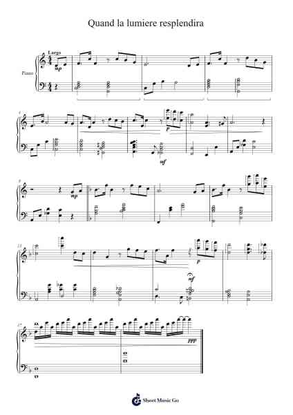 Quand la lumiere resplendira Sheet Music by HOYO-MiX-Arr.Yedpont