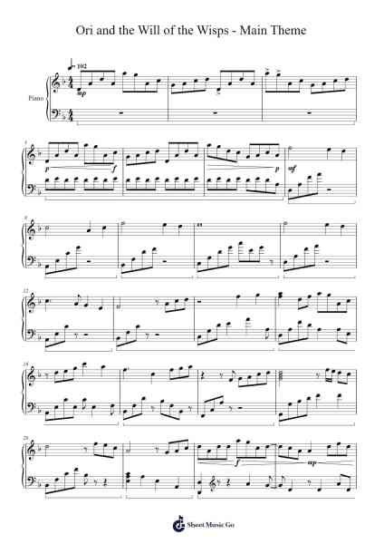Ori and the Will of the Wisps - Main Theme Sheet Music by Gareth Coker-Arr.Adnia