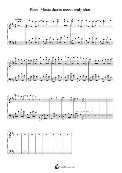 Piano Music that is reeeeeeealy short Sheet Music by -Arr.Everkeith Abters
